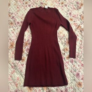 Hollister Burgundy Long Sleeve Dress